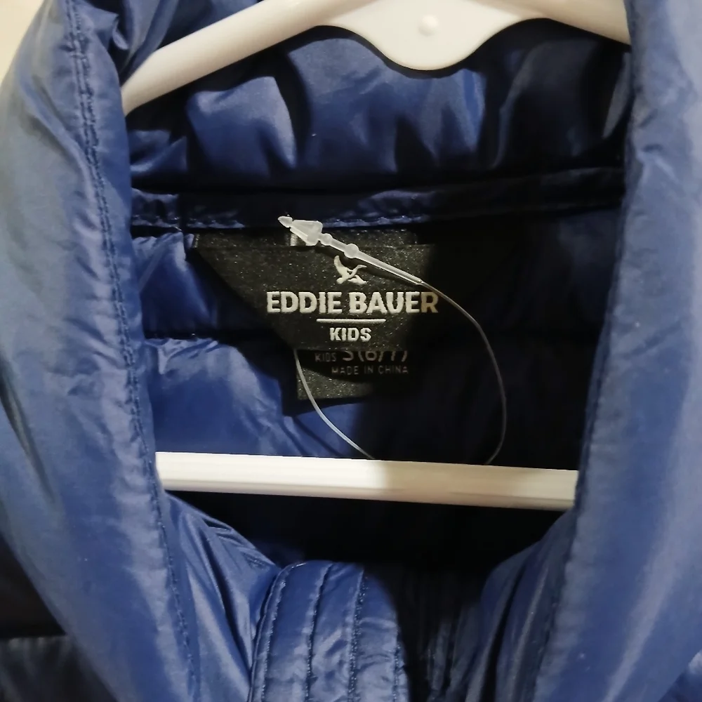 Eddie Bauer Kids Blue Down Insulated 650 Lightweight Jacket Size S (6-7) New - Picture 4 of 5